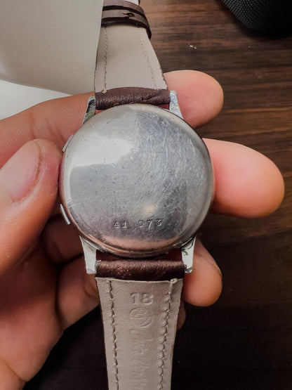 Hermo Chronographe Suisse Vintage Années 50 — Bi-Compax · 17 Rubis · Boîtier Acier · Cadran Panda